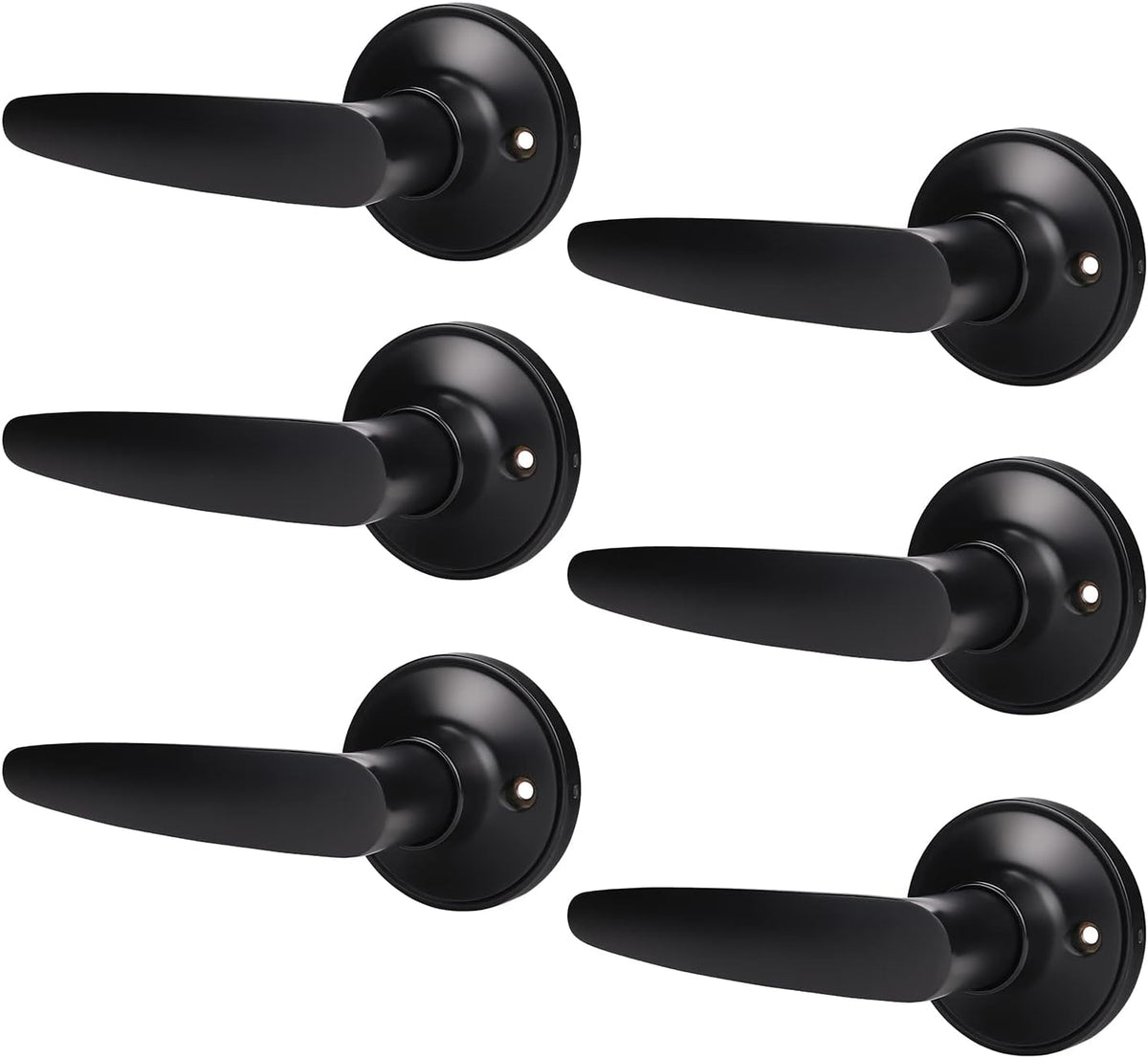 Matte Black 5 Pack Door Handle Lock Set with Double Keyed Deadbolt B95495