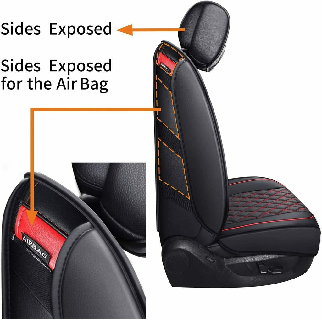 Black Waterproof Leather Car Seat Covers Full Set K90089
