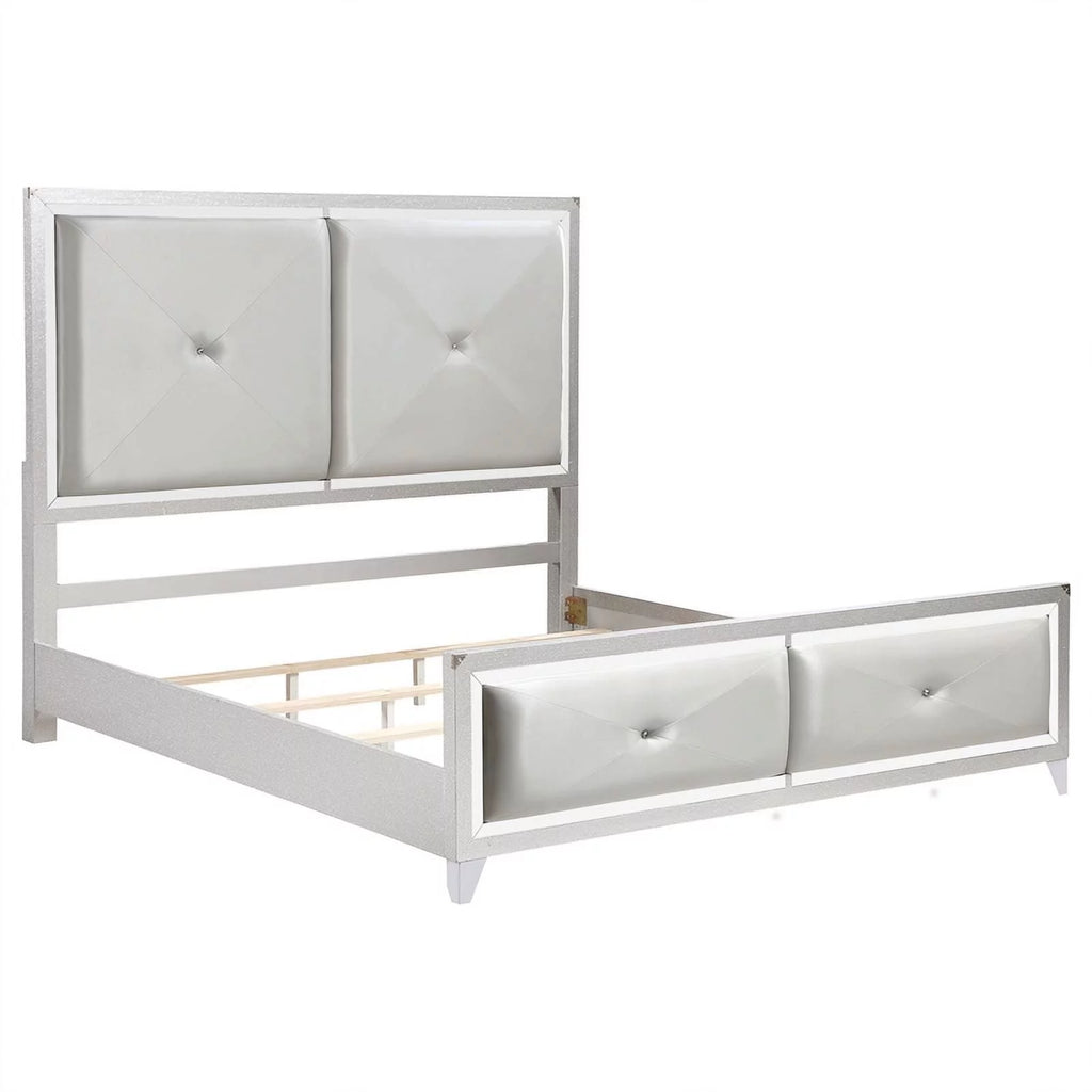 4-piece Modern Wood Tufted Eastern King Bedroom Set T38514