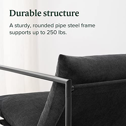Black Metal Framed Sling Accent Chair J5819
