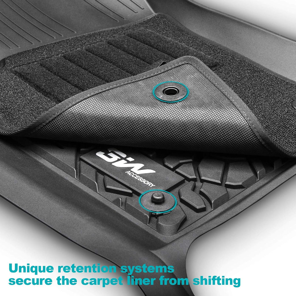 Black Floor Mats with Front Carpet Mats B5485