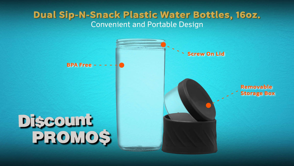 Black 16 oz Plastic Water Bottles Set of 10 T92163