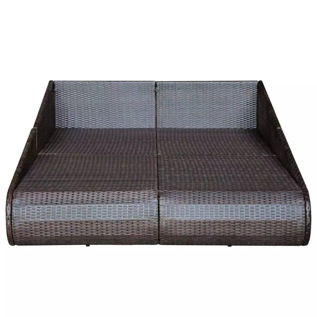 Brown Poly Rattan Daybed T991968