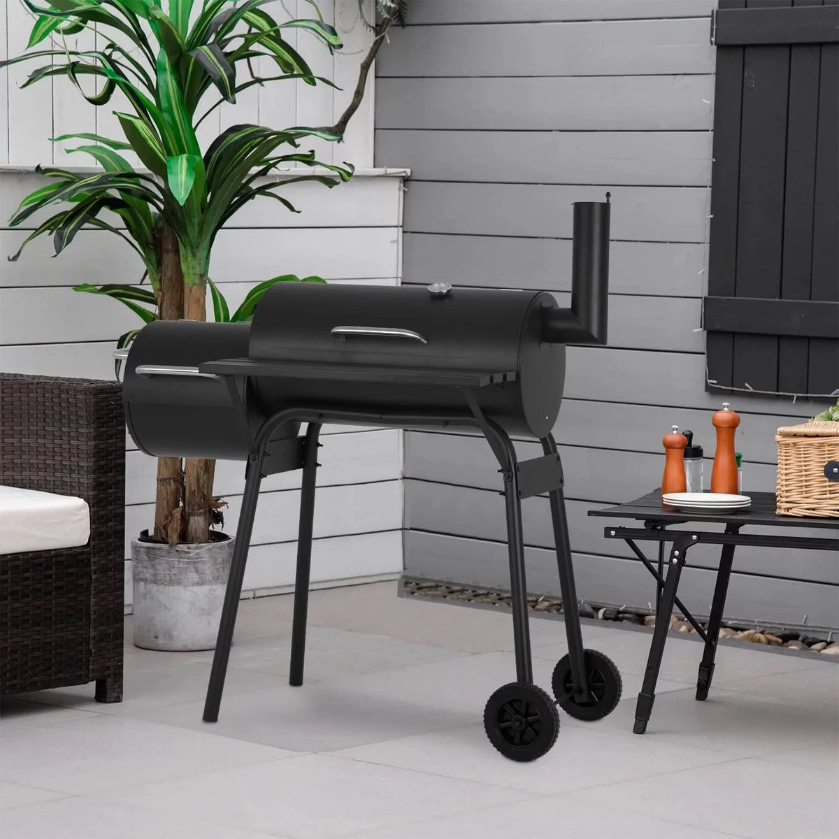 Charcoal Grills Outdoor BBQ Grill Portable Grill Offset Smoker R5718