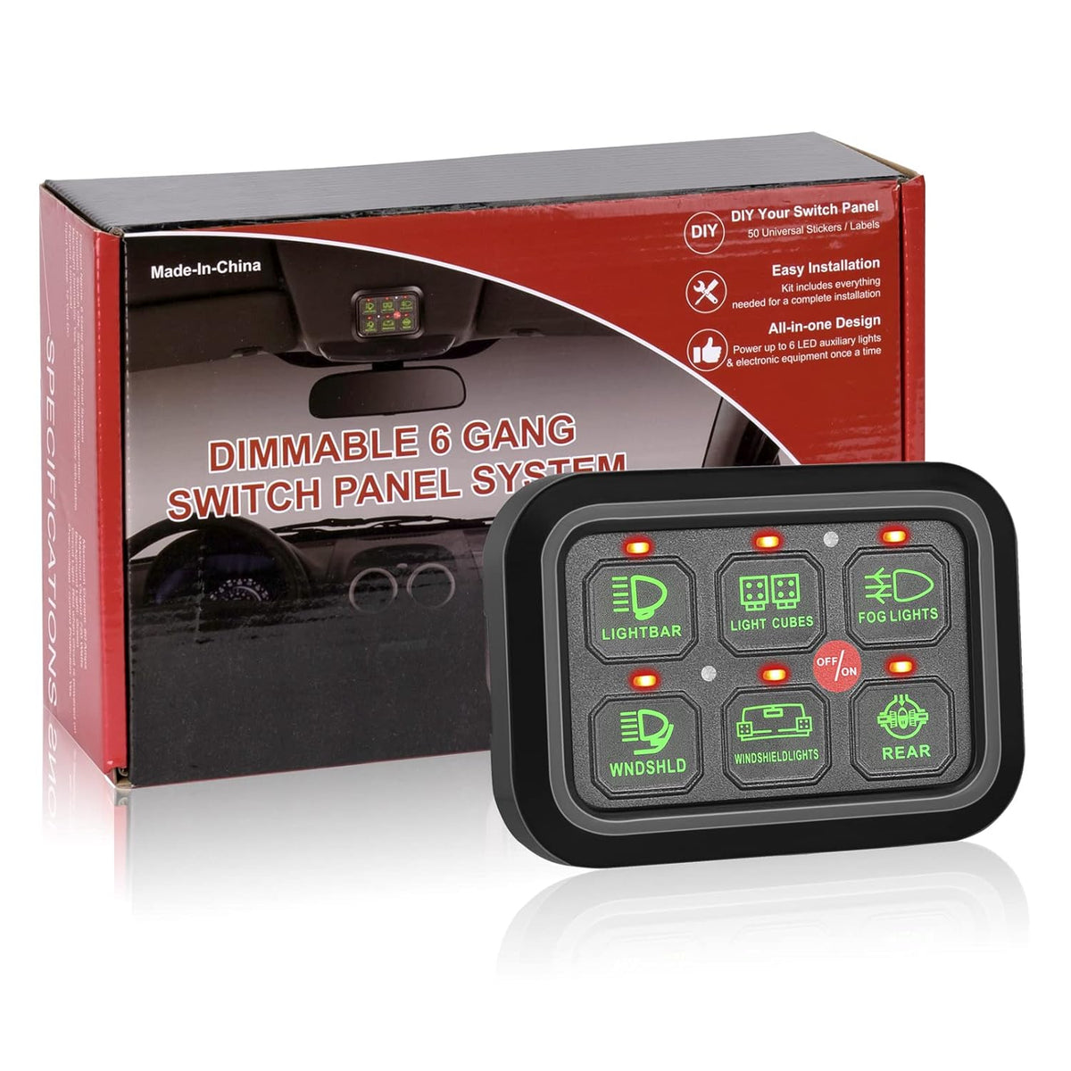 8 Gang LED Touch Control Switch Panel Box for Car Truck ATV UTV Boat Marine SUV Caravan R366214