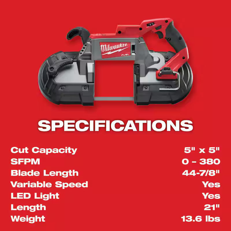 18V Lithium-Ion Brushless Cordless Deep Cut Band Saw and Grinder 2-Tool X729010