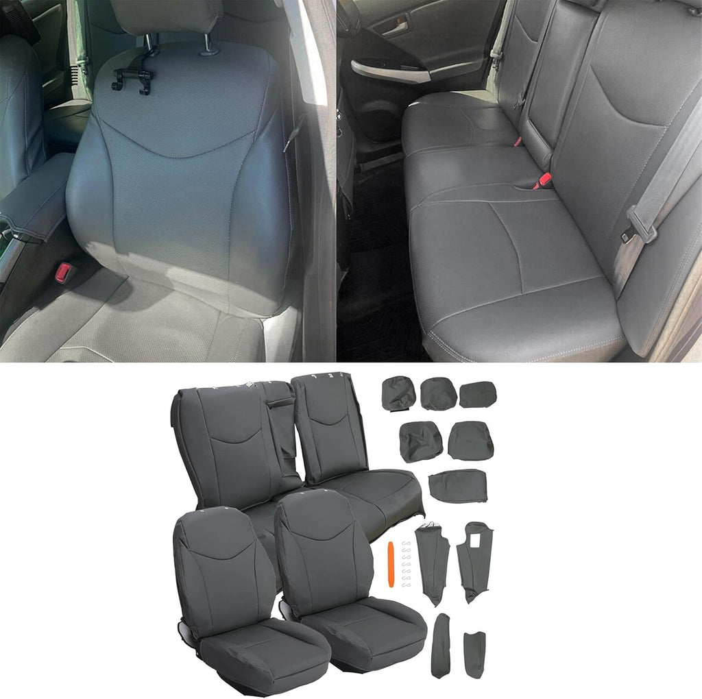 Black Synthetic Leather Seat Covers for Toyota Prius M9096