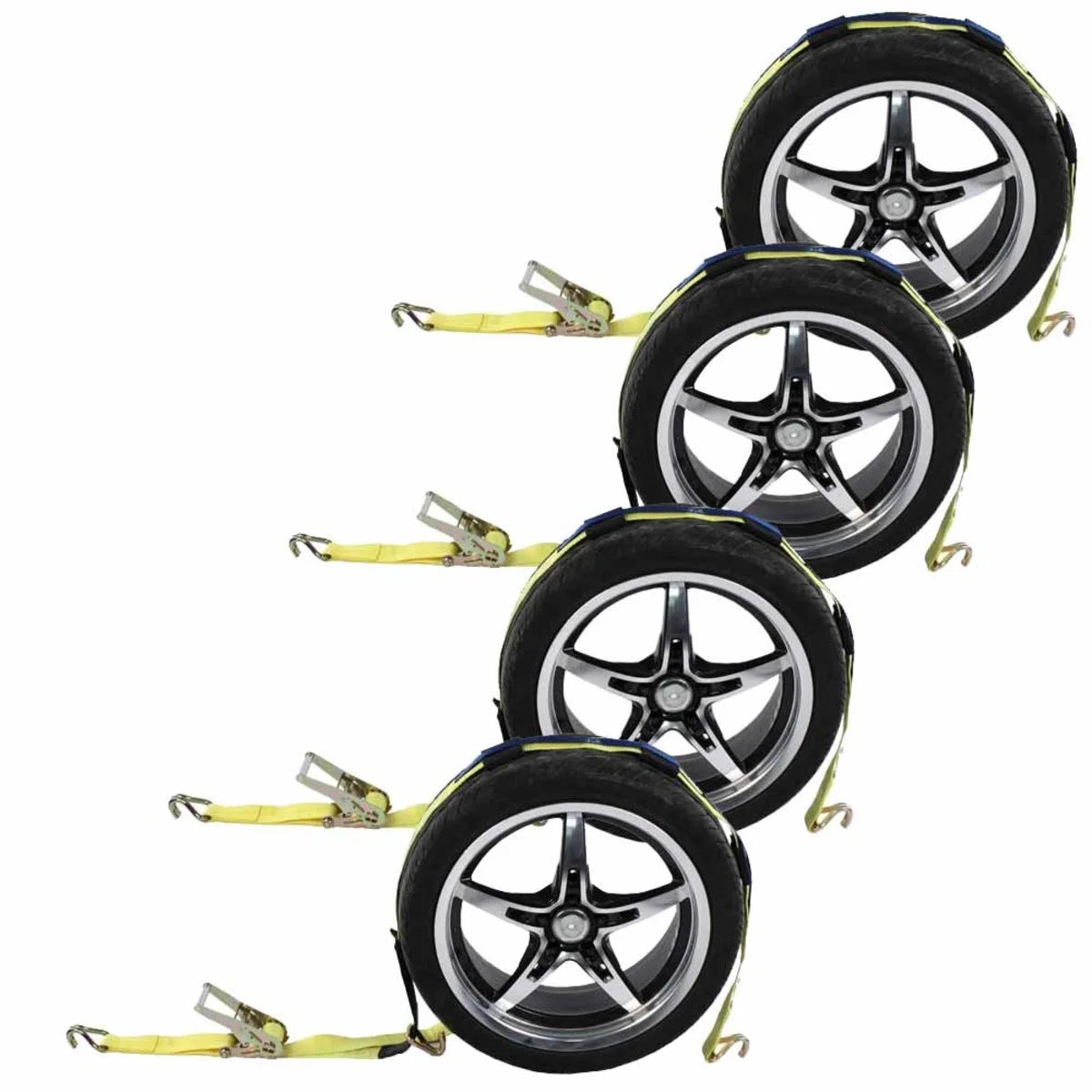 2" x 11' Ratchet Strap with Wire Hooks & 3 Rubber Cleats E9944