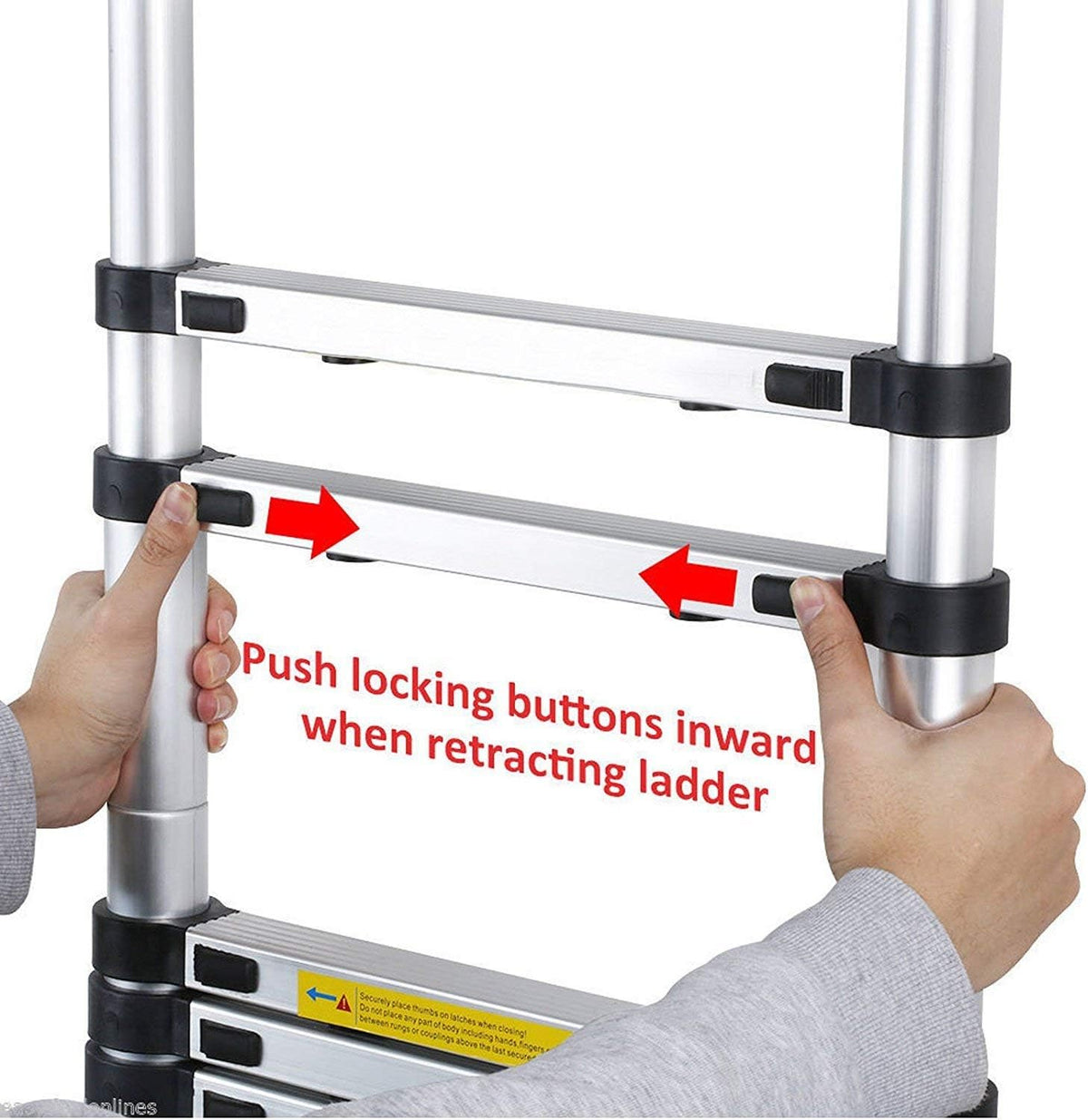 Telescopic Folding Aluminum Extension Ladder 12.5Ft/3.8M D4036
