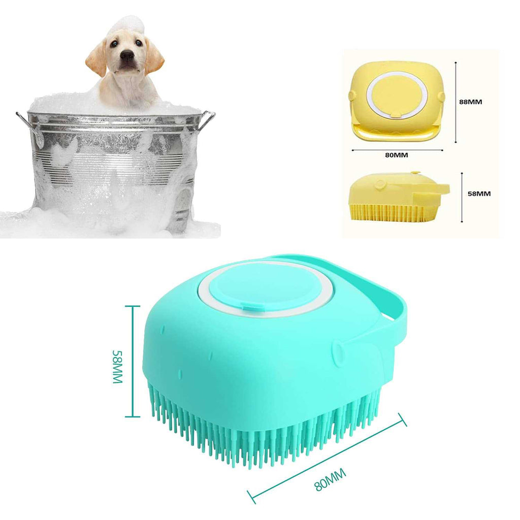 Pet Grooming Bath Massage Brush with Soap Dispenser K367204