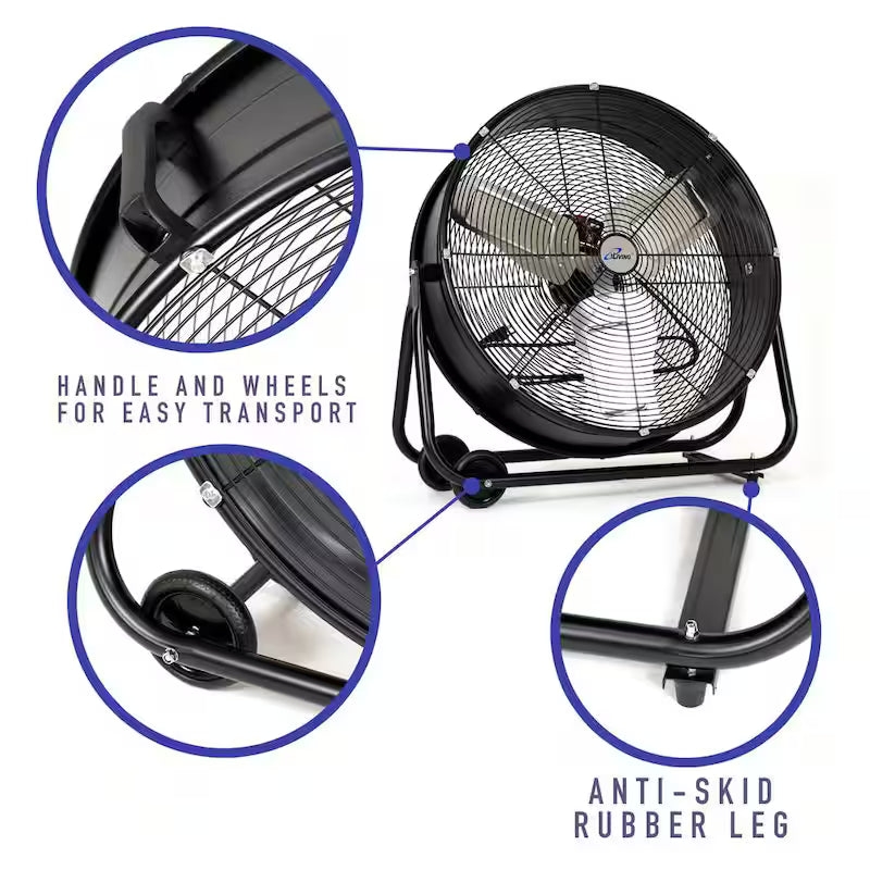 24 in. 2-Speed Drum Fan with Speed Control K7055