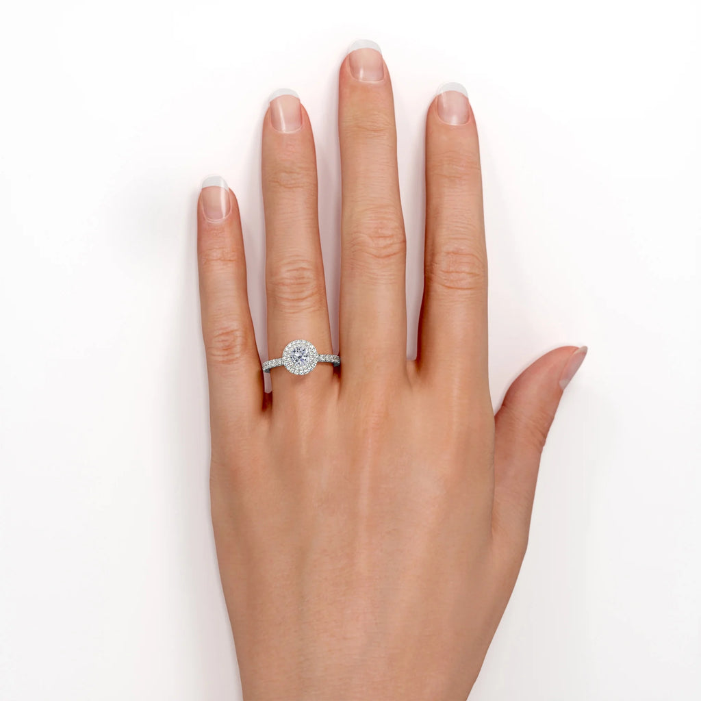 18K White Gold Plated Moissanite Engagement Ring H8204