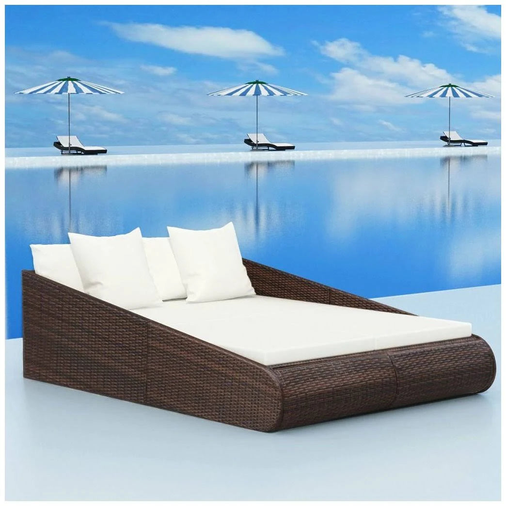 Brown Poly Rattan Daybed T991968