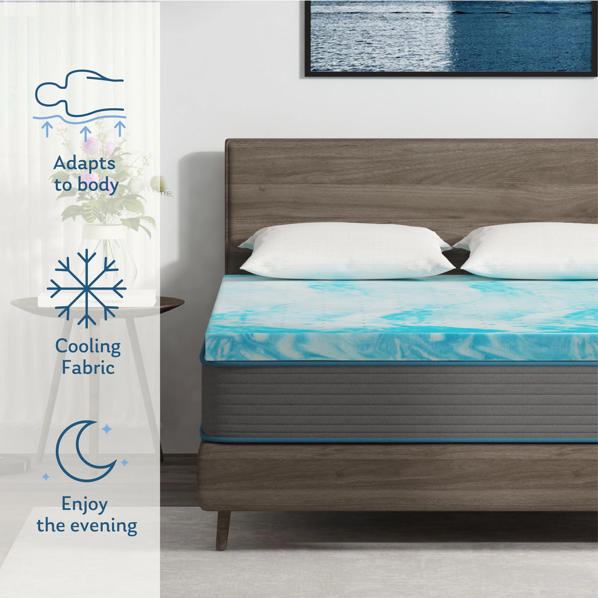 2 inch Cooling Gel Memory Foam Mattress Topper P89668