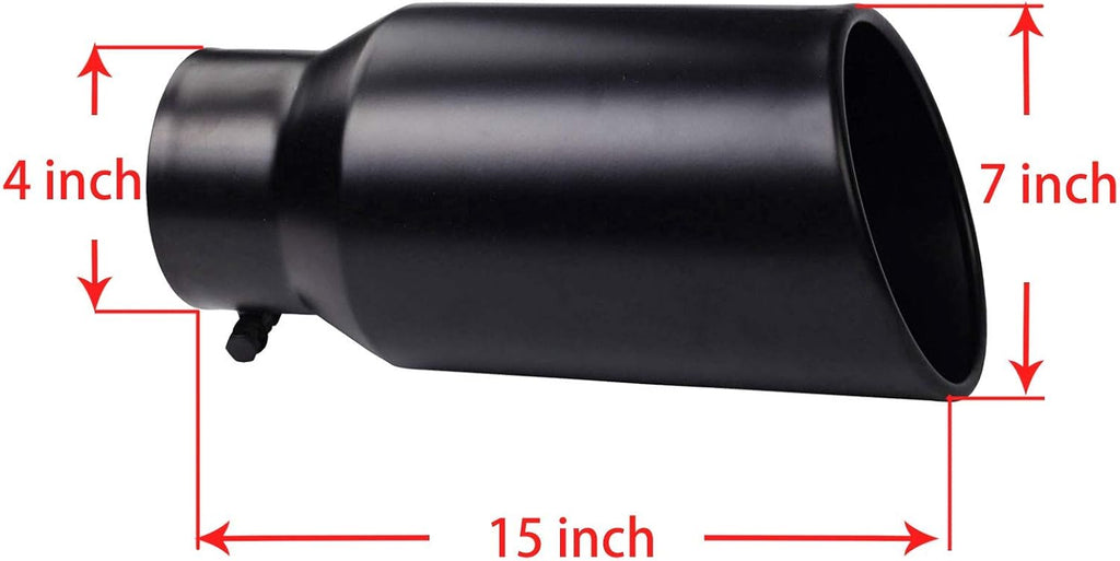 Black Stainless Steel Slant Cut Exhaust Tip Pack of 2 S318