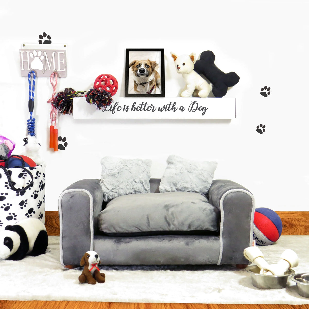 Charcoal Medium Pet Sofa Lounge A3941