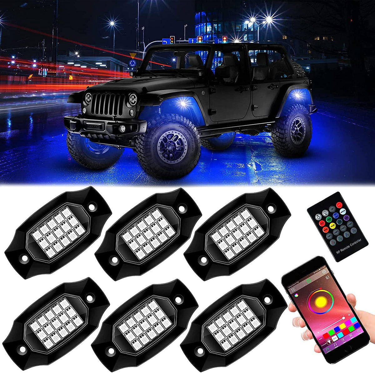 6 Pods Waterproof Car Underglow LED Lights Kit I160