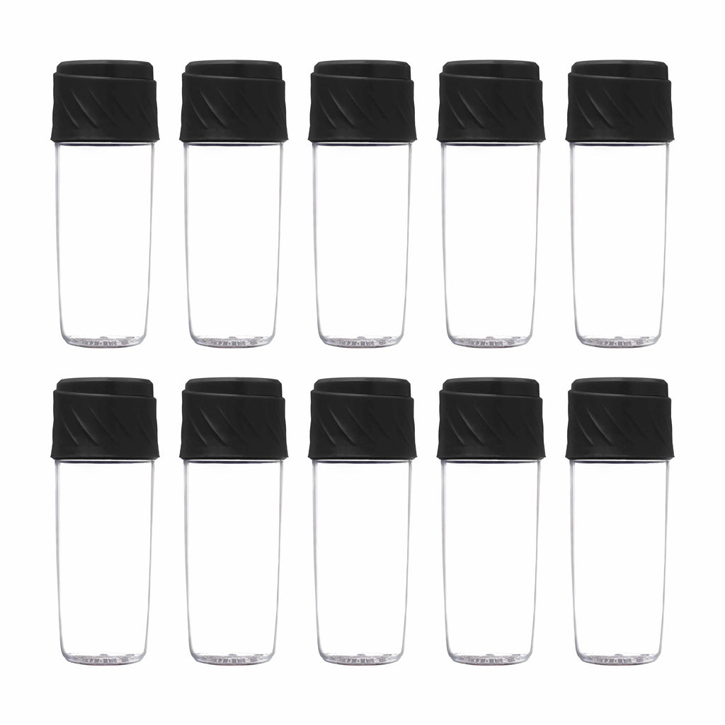 Black 16 oz Plastic Water Bottles Set of 10 T92163