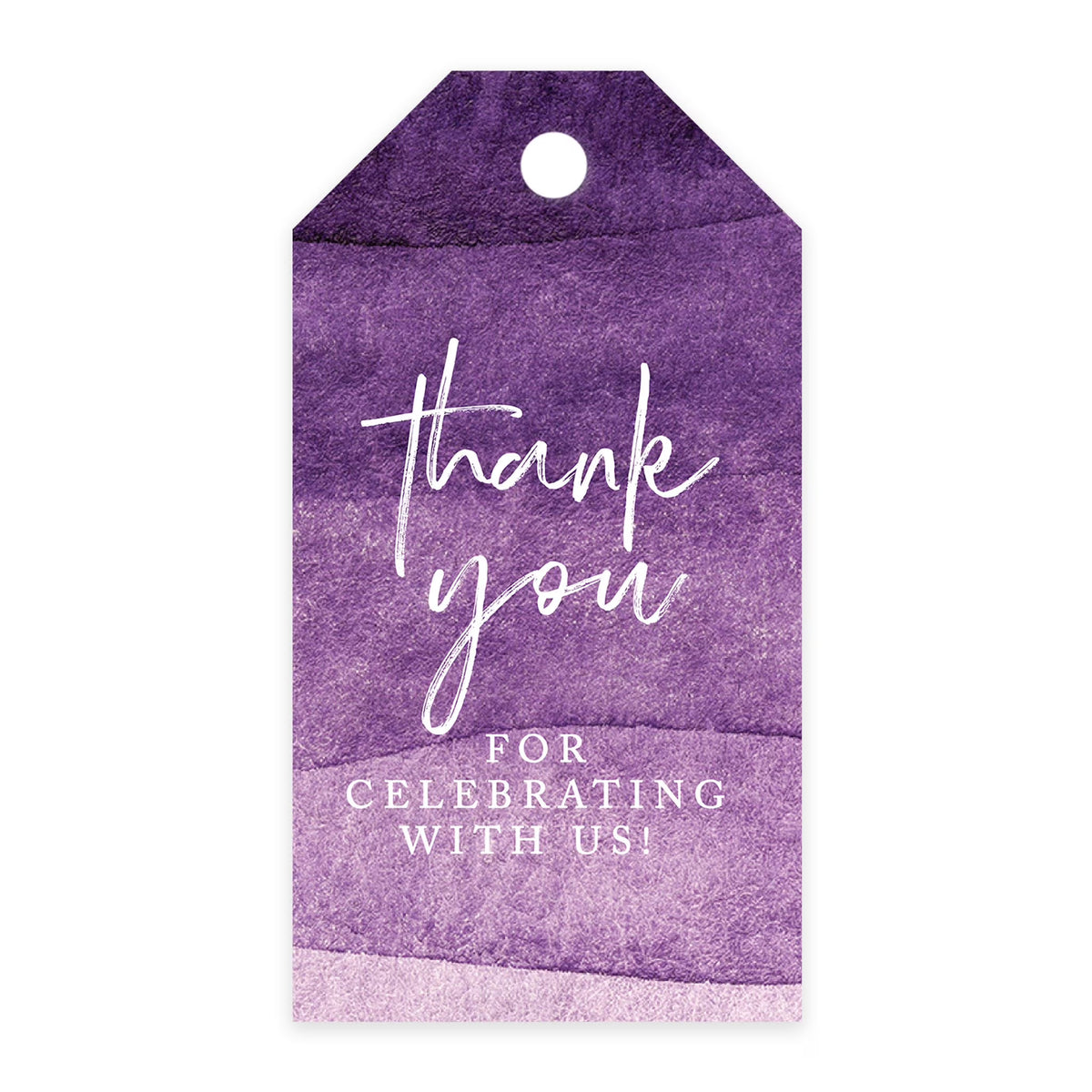 Purple Watercolor Cardstock Gift Tags with Bakers Twine, 100-Pk V2458