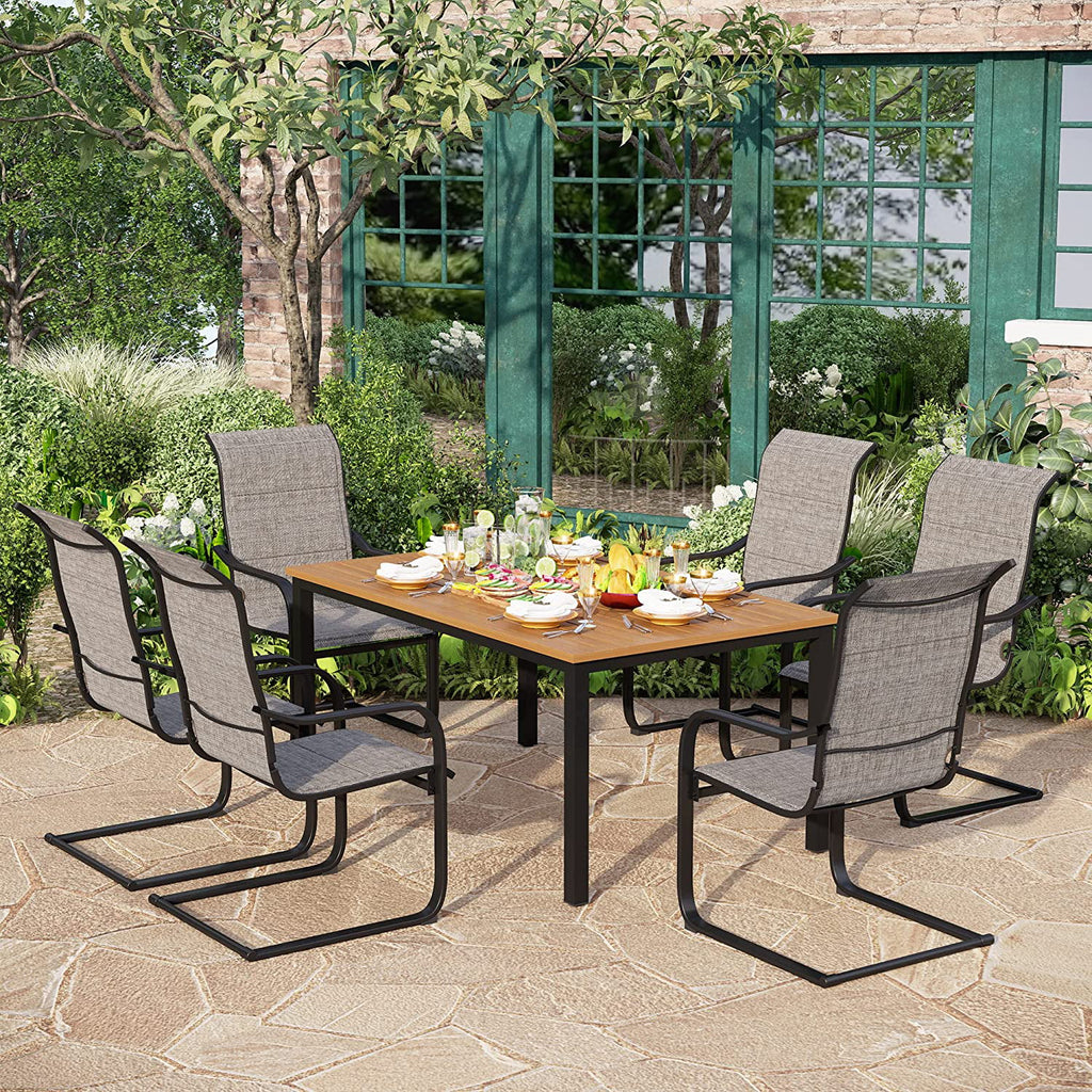 7 Pcs Outdoor Dining Table and Chairs Z1208