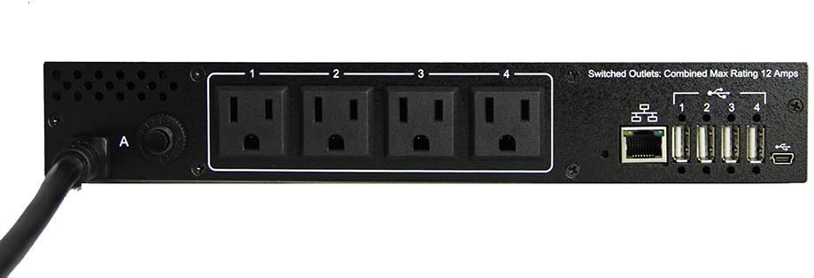 4 Outlet Managed PDU, 115VAC/15A, 1U Rackmount X90827