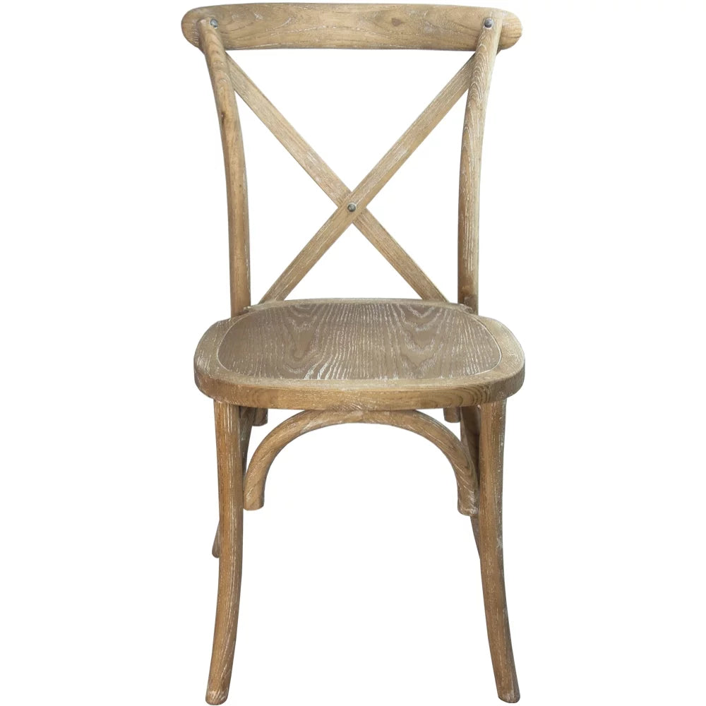 Natural With White Grain X-Back Chair V696245