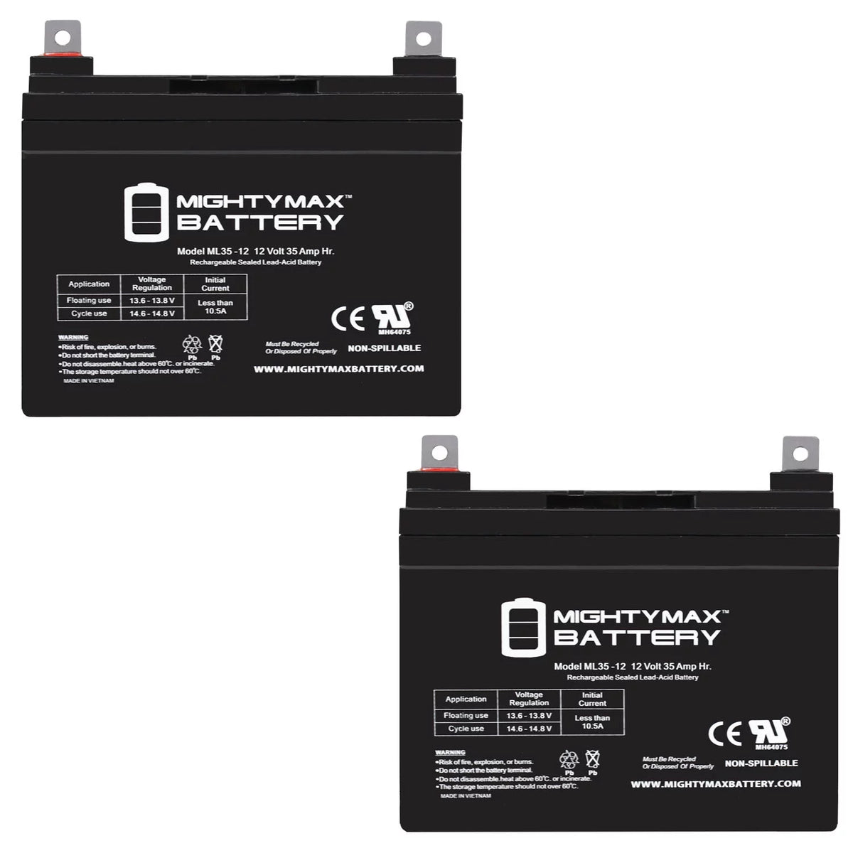 12V 35AH SLA Battery 2 Pack J5716