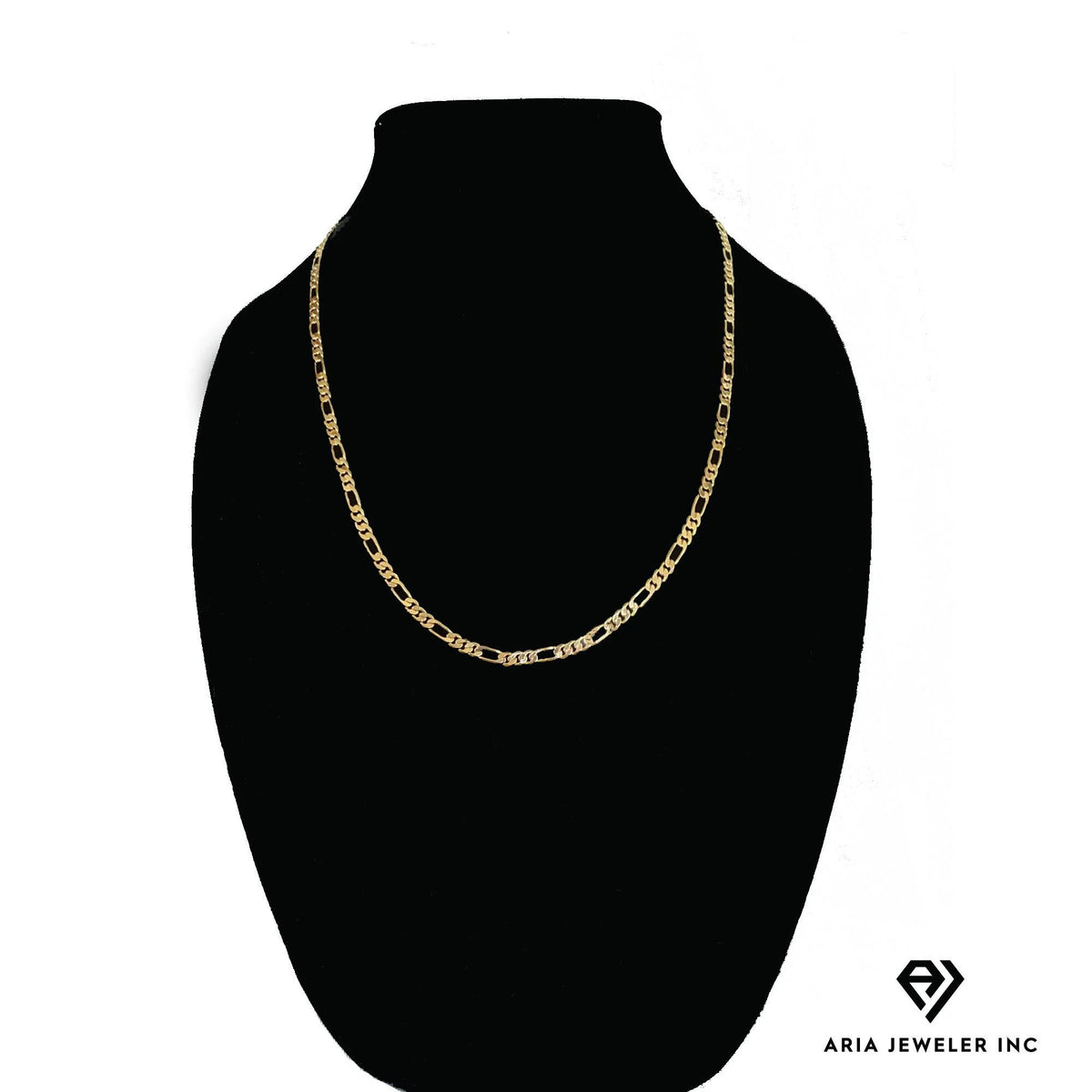 14k Gold Plated Horse Head Pendant Necklace with Figaro Chain R865
