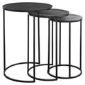 Metal Frame Round Top Nesting Tables, Set of 3, Espresso U6629