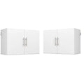 2 Piece 36" Height Wall Mounted Garage Cabinet Set in White R3218