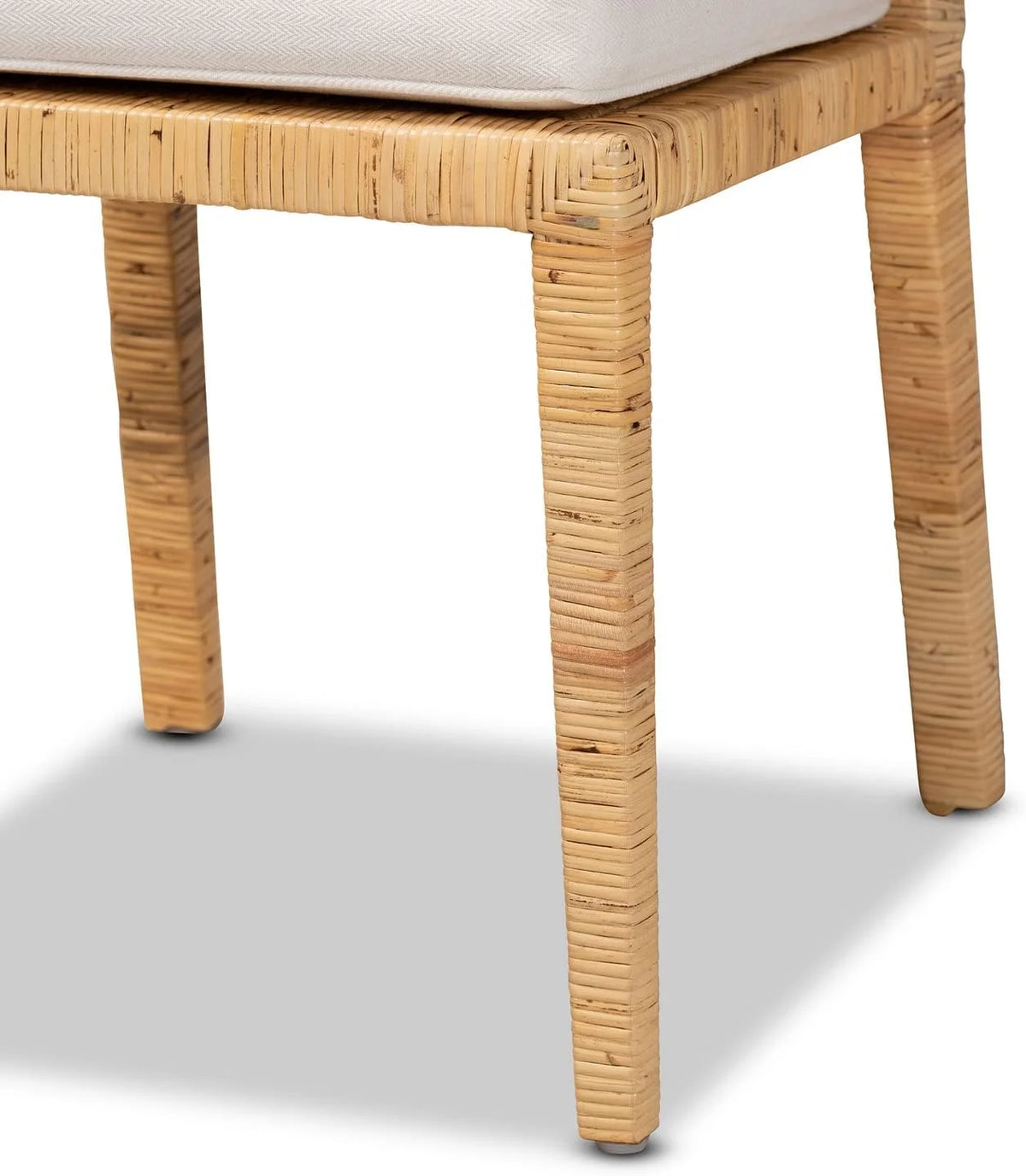 Natural Finished Wood and Rattan 2-Piece Dining Chair Set B73242
