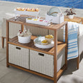 Gray Steel Outdoor Console Table X39257