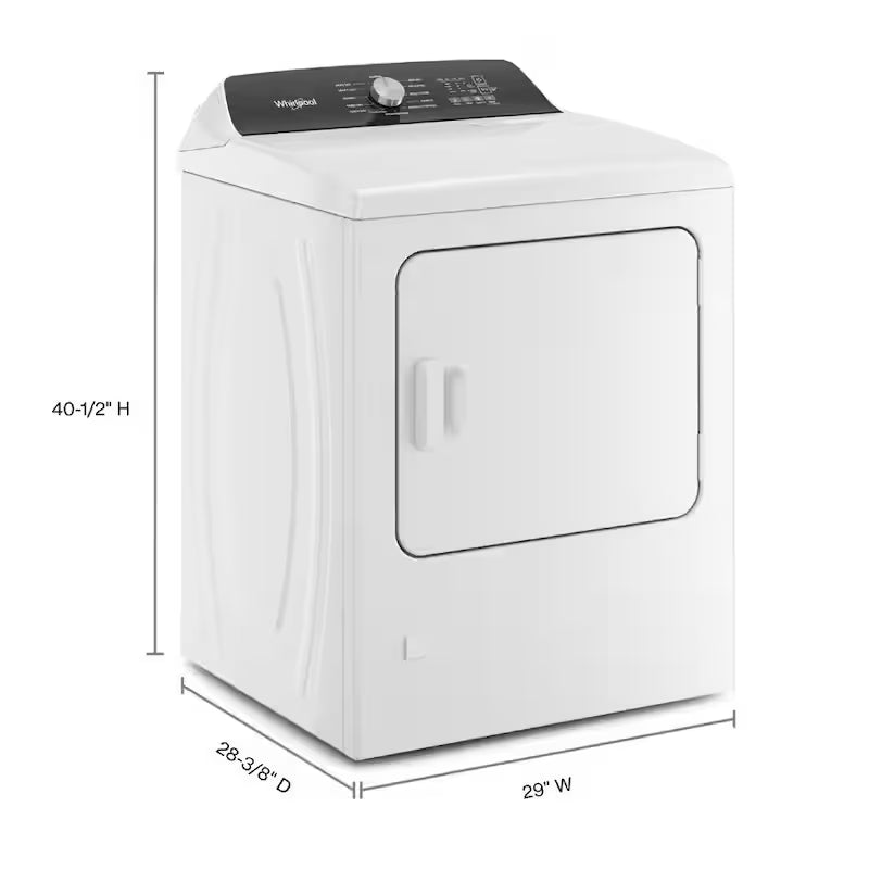 White 7 cu. ft. Electric Top Load Dryer with Steam L671