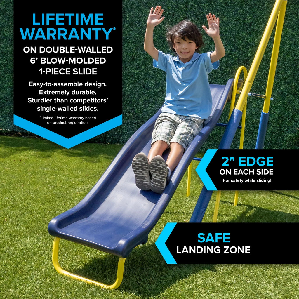 Metal Swing Set with Saucer Swing and Glider Swing V822