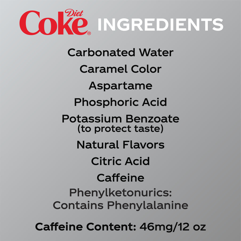 20 Pack Diet Coke Soda Soft Drink, 12 fl oz E383
