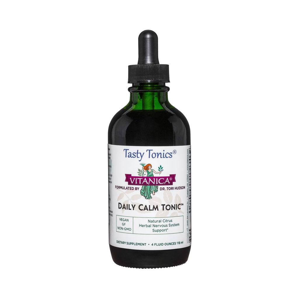 Daily Calm Tonic Liquid Supplement, Lemon Balm, Kava Kava and Passion Flower, Alcohol Free, Vegan, 4 Ounce J305567