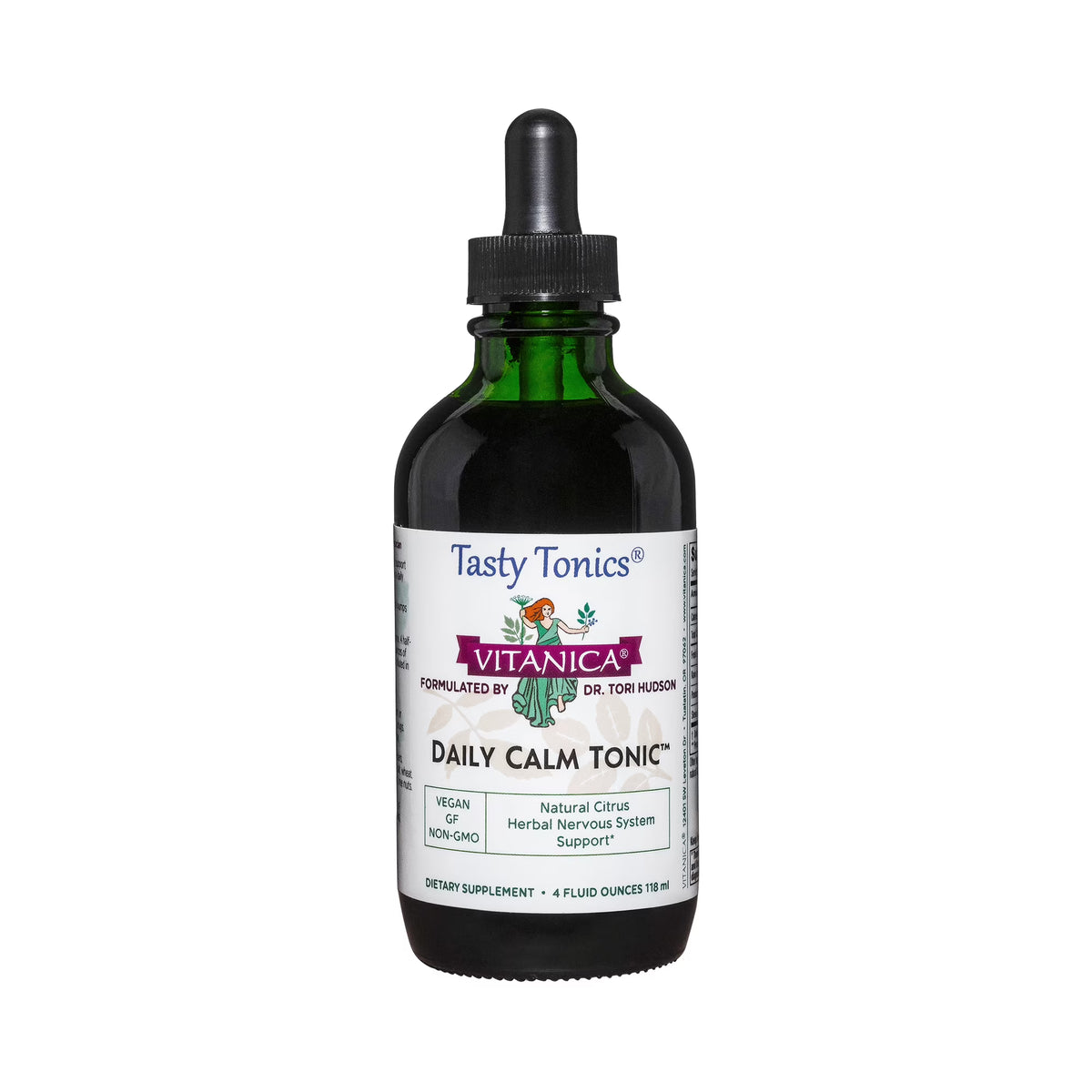 Daily Calm Tonic Liquid Supplement, Lemon Balm, Kava Kava and Passion Flower, Alcohol Free, Vegan, 4 Ounce J305567
