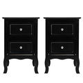 Black 2 Drawer Nightstand H3950