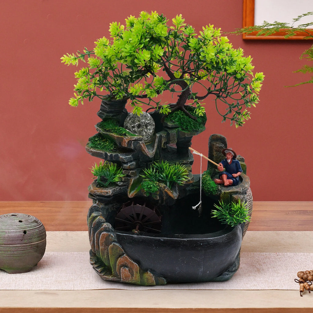Indoor Rockery Waterfall Fountain Desktop Fountain with LED Light A9951