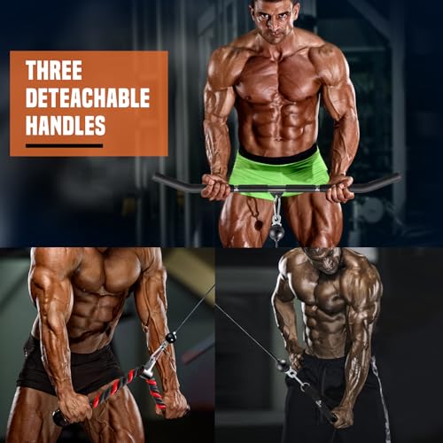 Cable Pulley System Gym with LAT Pull Down Bar and Loading Pin R321938