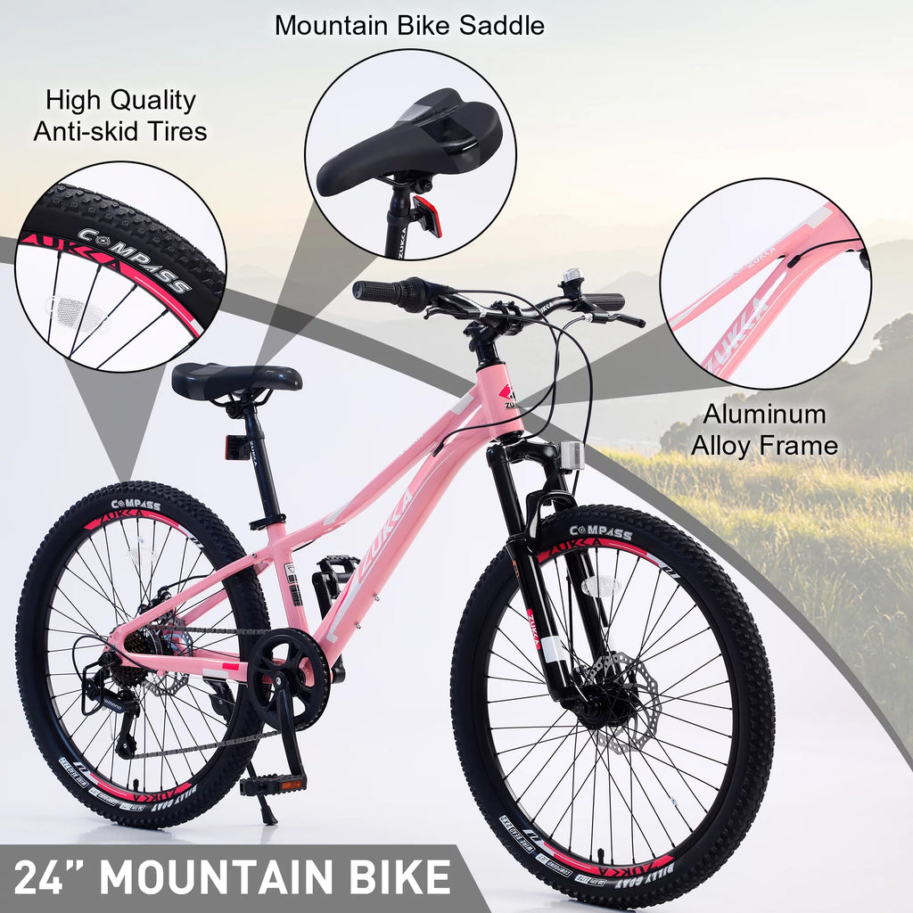 24 Inch 7 Speeds Aluminium Alloy Kids Mountain Bike W912938