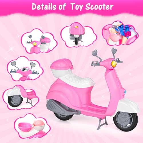 67PCS Doll Playset with Scooter & 11.5 Inch Doll Accessories H757419