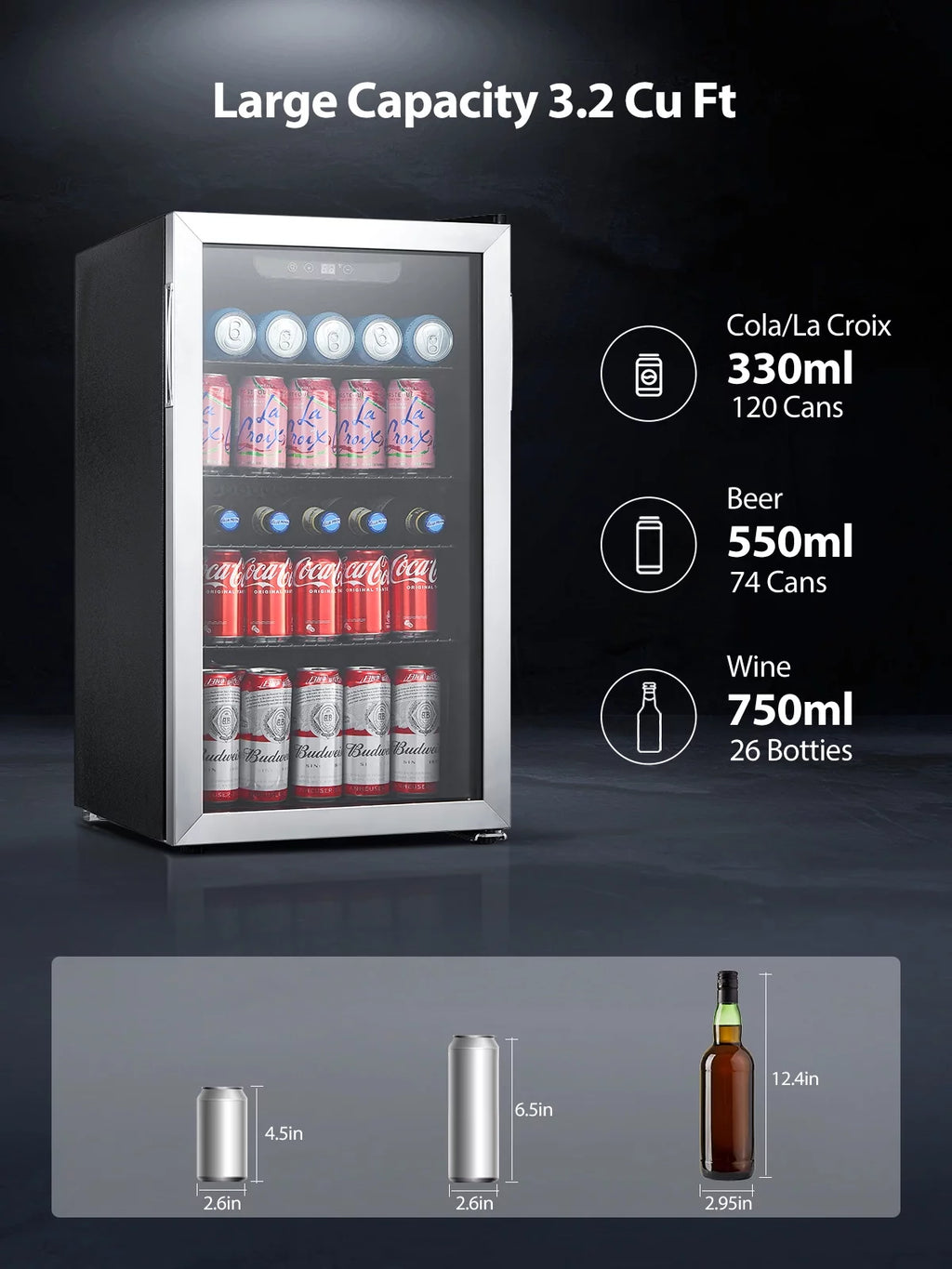 126 Can 3.2 Cu.ft Beverage Refrigerator Cooler M5026