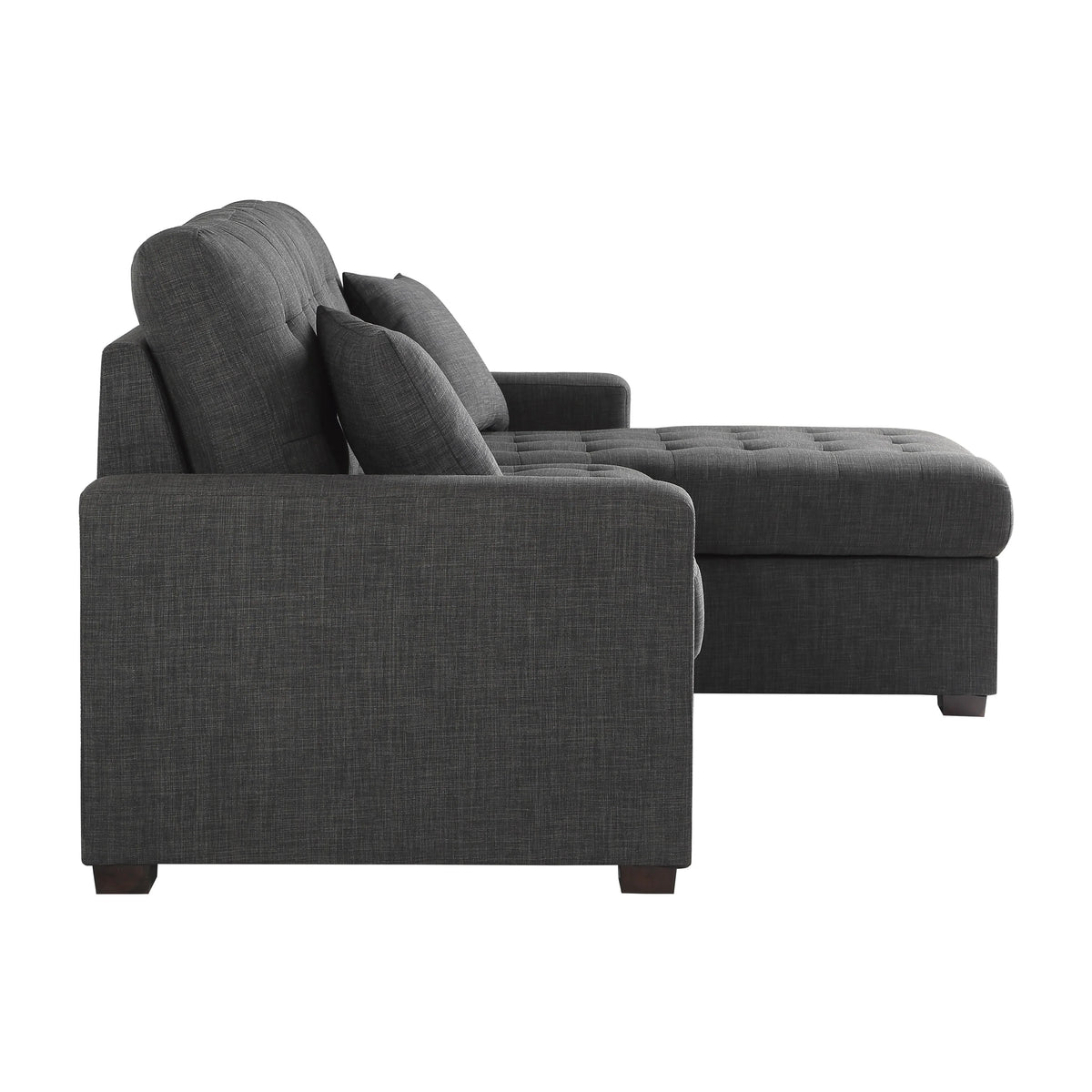 Dark Grey 2-Piece Sectional Sofa Sleeper with Right Chaise A381138