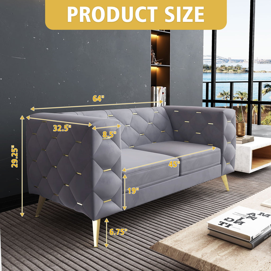 3 Piece Gray Velvet Sofa M592526
