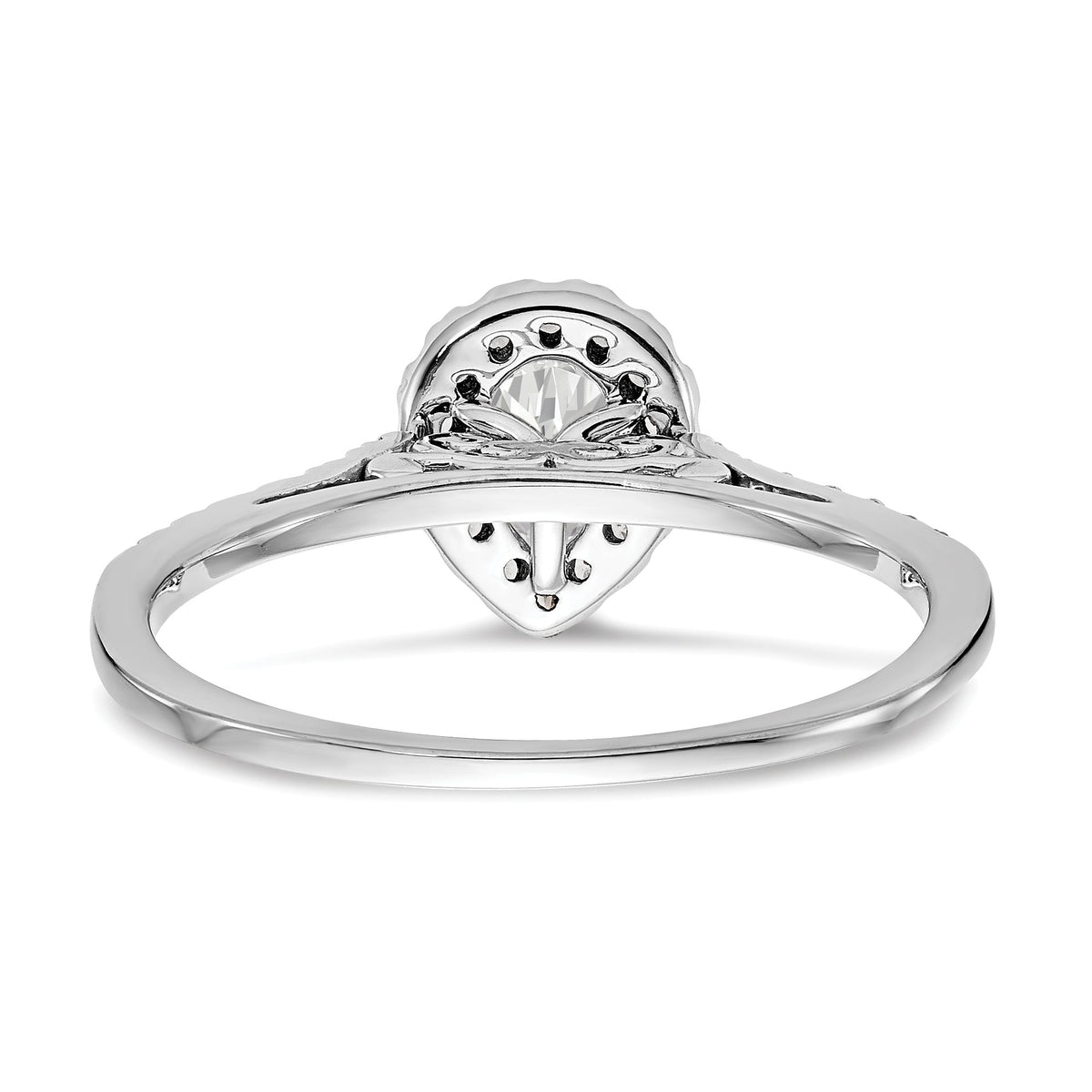 0.75ct CZ Solid 14K White Gold Pear Halo Engagement Ring T872067
