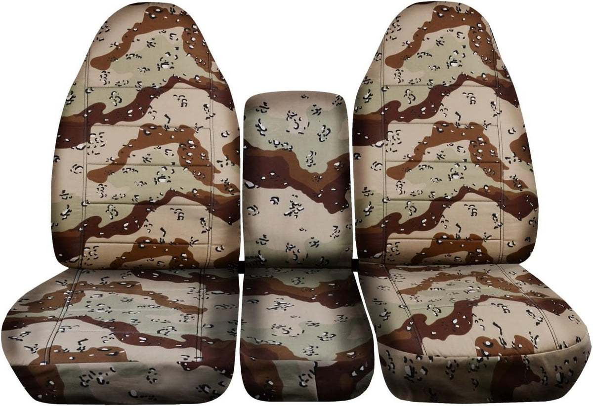 Camo Truck Seat Covers for 2002-2005 Dodge Ram Front 40/20/40 Split Bench with Center Console F12912