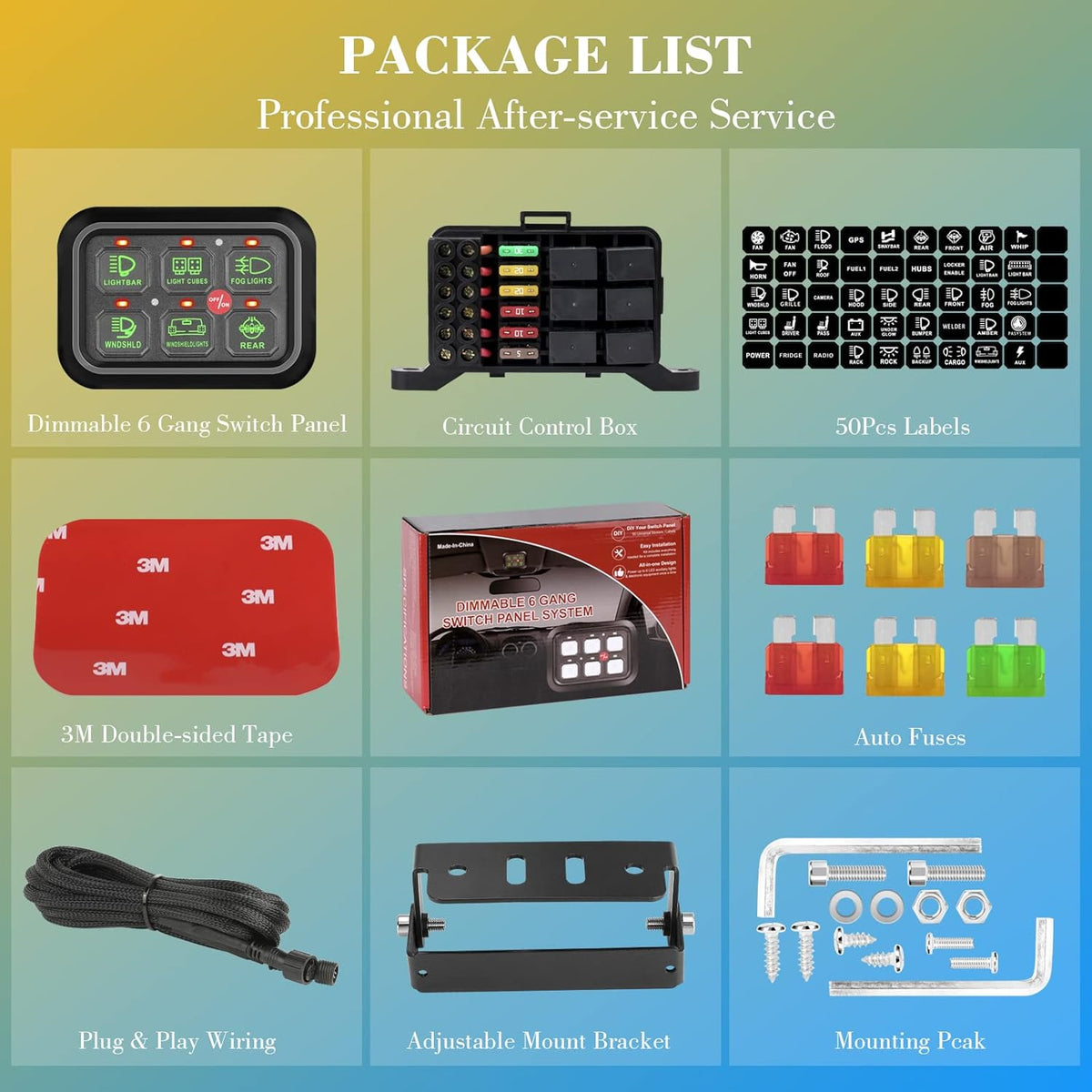 8 Gang LED Touch Control Switch Panel Box for Car Truck ATV UTV Boat Marine SUV Caravan R366214