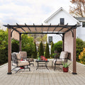 11 x 11 ft. Metal Pergola with Tan Adjustable Canopy N534105