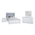 4-Piece Wood California King Bedroom Set in White F201